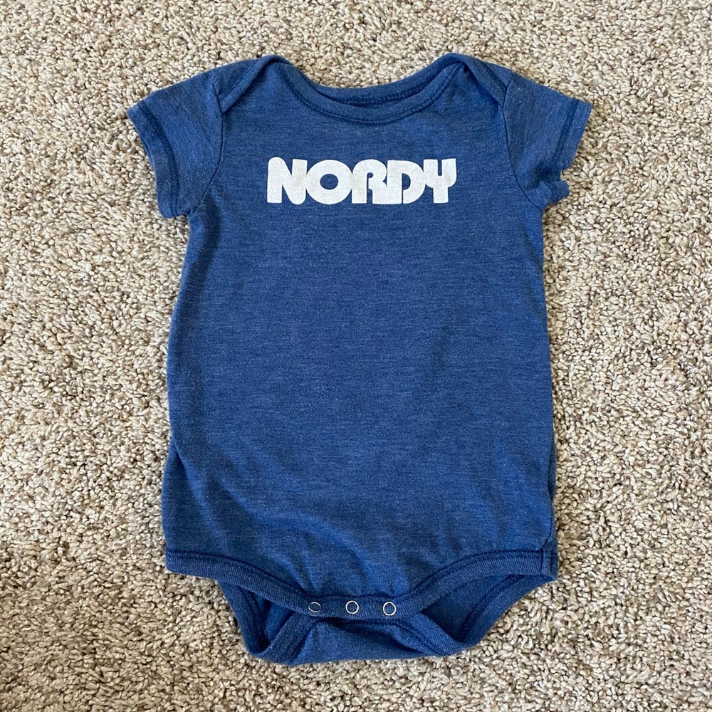 Nordstrom blue baby bodysuit onesie size 6 months